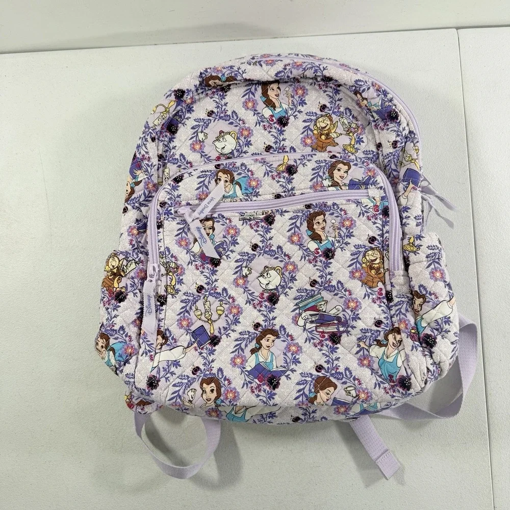 Vera Bradley Belle Floral Campus Backpack Beauty & Beast Disney Full Size Purple